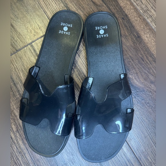 Shade&Shore black jelly Bonnie slide sandals size 8 - Picture 4 of 5